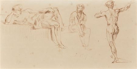 Étude de trois hommes nus