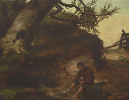 Man Putting On Socks (Union Soldier Washing His Feet)
