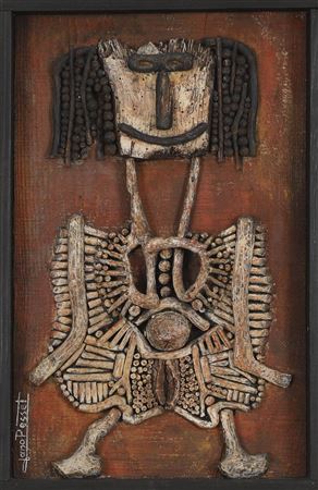 Sample artwork by Jano Pesset (Born 1936), known for metalwork depicting childhood life and revolt against society - View similar artists and auction records