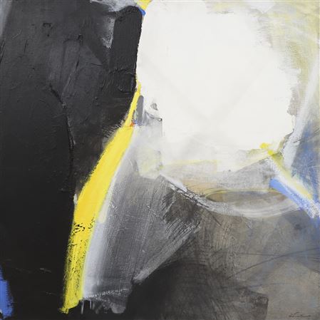 Abstract composition in yellow and blue