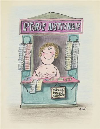 Loterie nationale, illustration published in "Lui" magazine, January 12, 1968