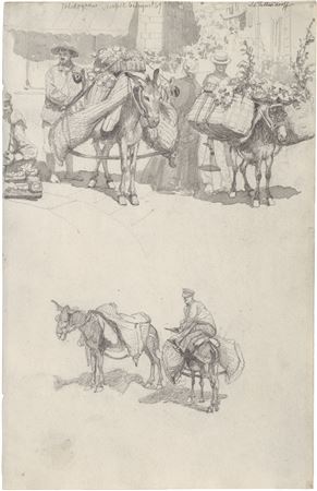 "Toledogade Naples": Traders with their mules in Via Toledo in Naples