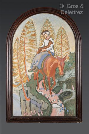 Woman with a goat on a donkey;The ages of life by Erich Hermes - Auction record, sale price, and art valuation. Compare with similar artists and explore comparable artworks.