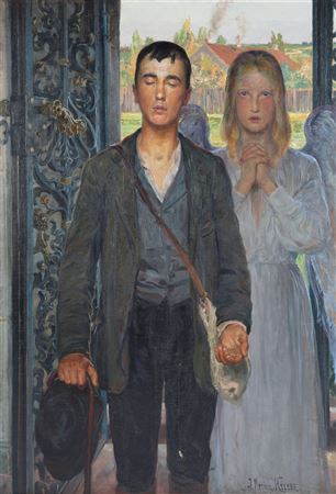 Sample artwork by Jozef Mecina-Krzesz (1860 - 1934), known for portraitist, historical content paintings, genre scenes - View similar artists and auction records