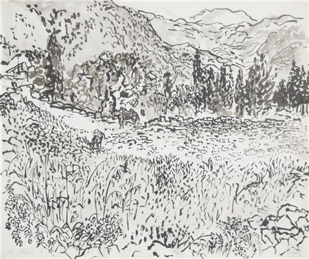 View of Delphi with Donkeys, 1959