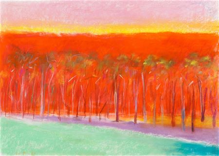 Bright Red Tree Screen