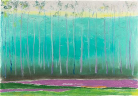 Untitled (purple, teal and yellow)