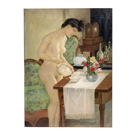 DAS TEEFRÜHSTÜCK (The Tea Breakfast) by Franz Demel - Auction record, sale price, and art valuation. Compare with similar artists and explore comparable artworks.
