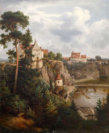 View of Bechyně by Johann Novopacky - Auction record, sale price, and art valuation. Compare with similar artists and explore comparable artworks.