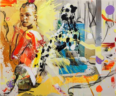 Sample artwork by Martin Krajc (Born 1984), known for street art influenced by spanish painting, architecture, still-life portraits, and female figures. - View similar artists and auction records