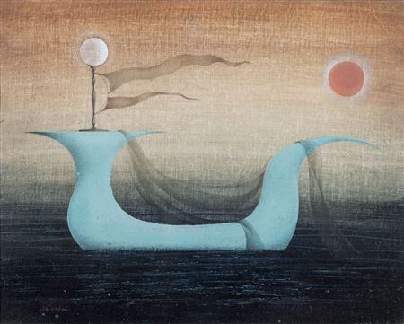 Pale Blue Ship by Ludmila Jirincova - Auction record, sale price, and art valuation. Compare with similar artists and explore comparable artworks.