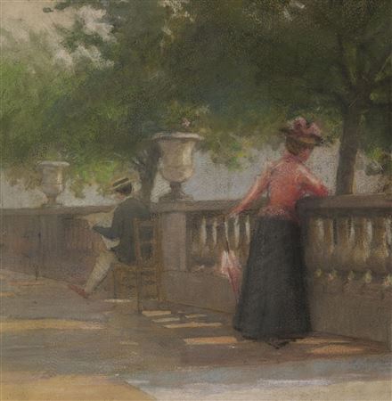 Balustrade in the Luxembourg Gardens, Paris.