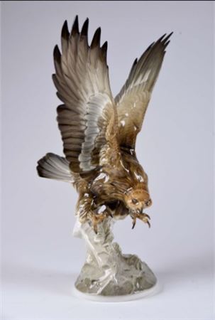 Eagle swooping down on its prey