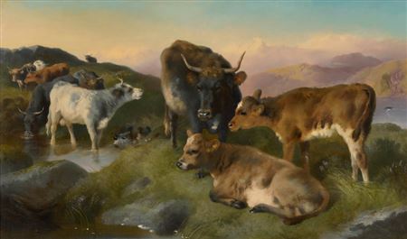 Cows Grazing in a Landscape