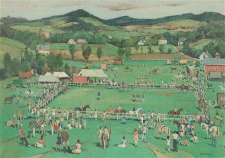 The Horse Show, S. Woodstock, Vermont by Paul Starrett Sample - Auction record, sale price, and art valuation. Compare with similar artists and explore comparable artworks.