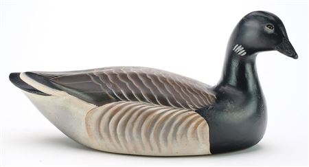 Black brant with relief wing carving and slightly turned head