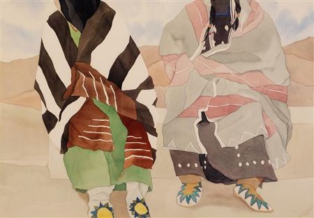WOMEN ON LEDGE VIEWING MOUNTAINS; 1985 by Irene Klar - Auction record, sale price, and art valuation. Compare with similar artists and explore comparable artworks.