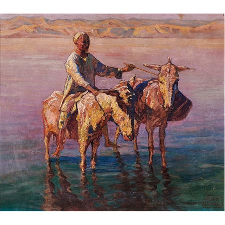 Untitled (Orientalist Scene with Figure on Donkey)