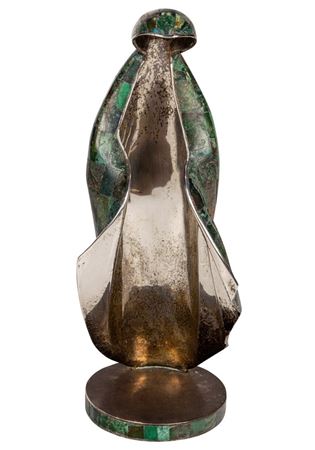 TAXCO MALACHITE INLAID PLATED ABSTRACT FIGURE OF THE MADONNA