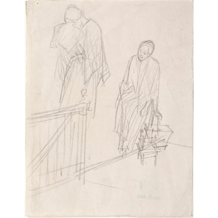 "Study of Woman Near Bannister"