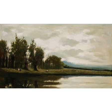 Pasture with Pond and Cows