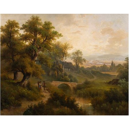 Untitled (Landscape with Figures and Bridge)