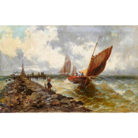 Untitled (Fishing Boats Leaving Port)