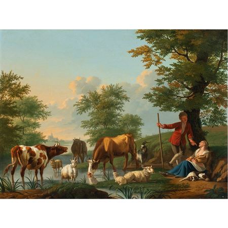 "Shepherds at a Watering Hole, 1717