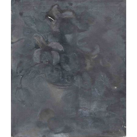 Very dark floral still life
