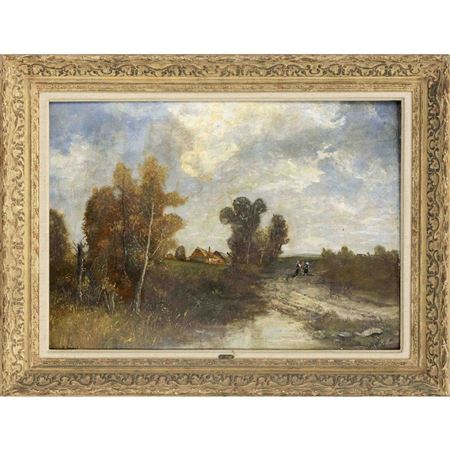 Autumn Landscape with Farmstead and Figural Staffage