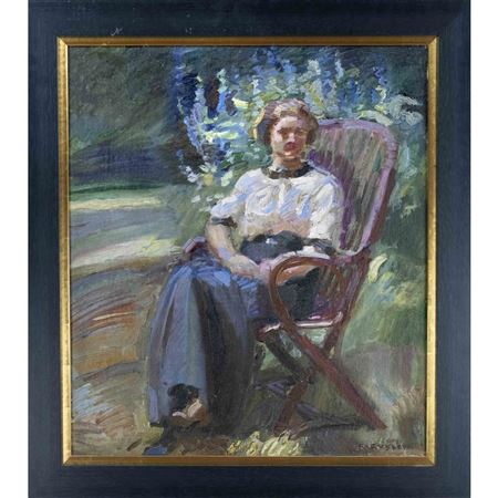 ''Sitting Woman in the Garden''