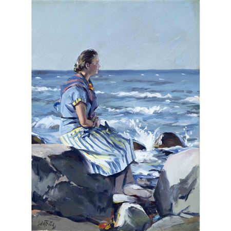 Mädchen an der Ostsee auf Rügen