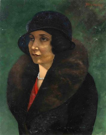 Portrait of a lady with fur collar