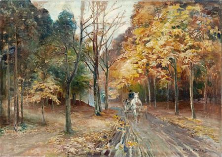 Large wooded area with carriage by Wilhelm Vierke - Auction record, sale price, and art valuation. Compare with similar artists and explore comparable artworks.