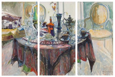 Sample artwork by Joseph Francis Plaskett (1918 - 2014), known for floral, interior, landscape and figure painting - View similar artists and auction records