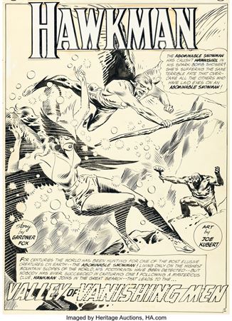 The Brave and the Bold #35 Splash Page 1 Hawkman and Hawkgirl Original Art (DC, 1961)