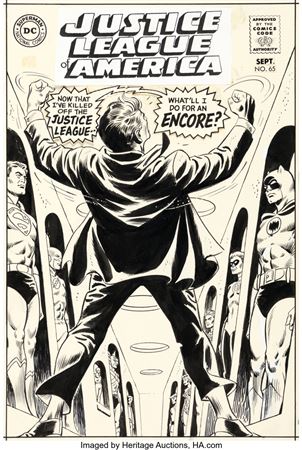 Justice League of America #65 Cover Original Art (DC, 1968)