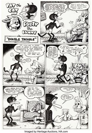 Sample artwork by Jay Lynch (1945 - 2017), known for underground comics, cartoons, mural painting - View similar artists and auction records
