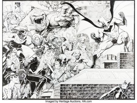 Batman vs. Villains Illustration Original Art (c. 2020)
