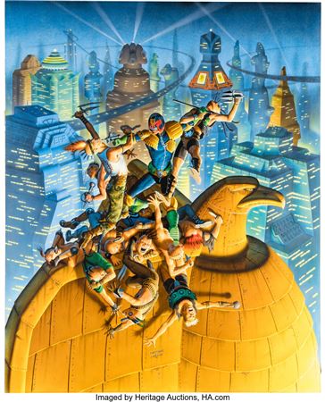 Judge Dredd: Hall of Justice (#nn) Cover Painting Original Art (Fleetway Publications, 1991)