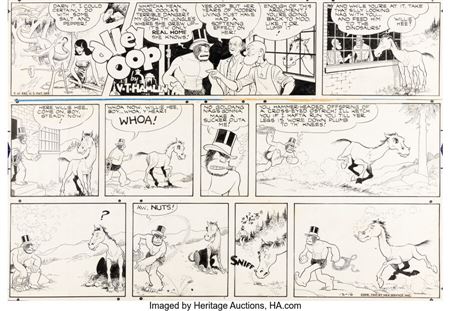 Alley Oop Sunday Comic Strip Original Art dated 12-16-45 (NEA, 1945)