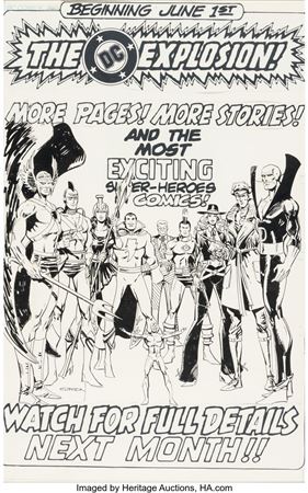 The DC Explosion Variant Advertisement Page Original Art (DC, c. 1978)