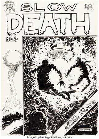 Greg Irons Slow Death #9 Cover Original Art (Last Gasp, 1977)