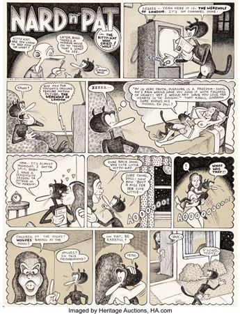 Jay Lynch Bijou Funnies #5 Nard n' Pat Complete 3-Page Story Original Art (Kitchen Sink, 1972)