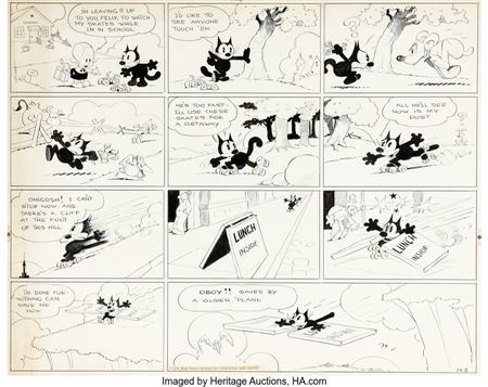 Otto Messmer Felix the Cat Sunday Comic Strip Original Art dated 10-8-33 (King Feature Syndicate, 1933)