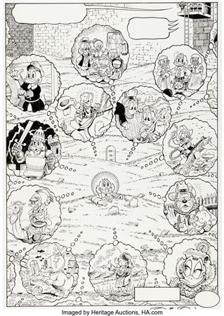 Don Rosa Anders And & Co. [Donald Duck & Company] #1994-22 Splash Page 16 Uncle Scrooge Original Art (Egmont, 1994) by Don Rosa - Auction record, sale price, and art valuation. Compare with similar artists and explore comparable artworks.