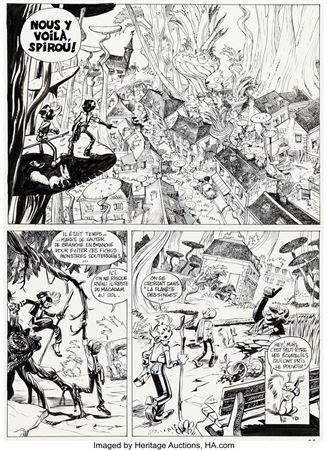 Yoann Spirou, Alerte aux Zorkons #51 Half Splash Page 22 Original Art (Dupuis, 2010)