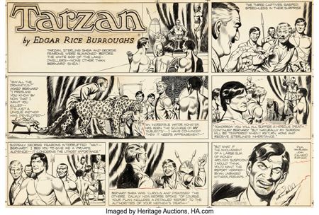 John Celardo Tarzan Sunday Comic Strip Original Art dated 8-29-54 (United Feature Syndicate, 1954)