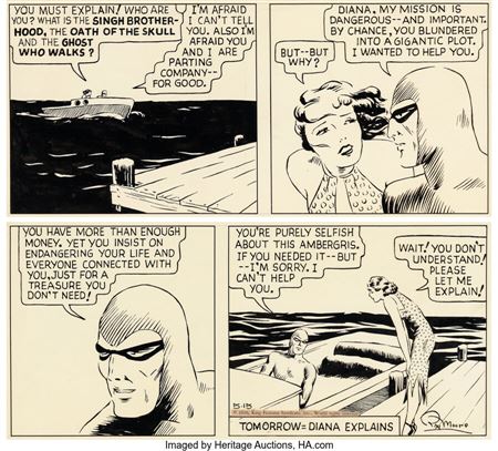 Ray Moore The Phantom Daily Comic Strip Original Art dated 5-15-36 (King Features Syndicate, 1936)