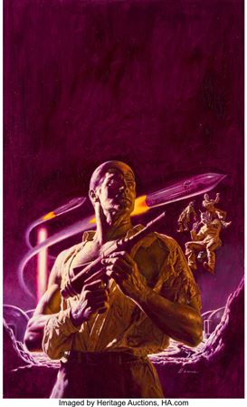 James Bama Doc Savage #15 Murder Melody Paperback Novel Cover Painting Original Art (Bantam, 1967)